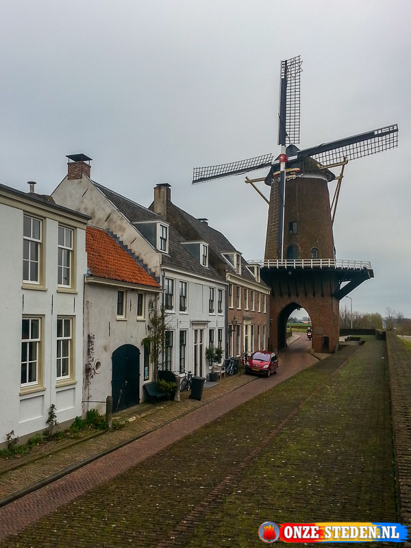 风车莱茵河和莱克在 Wijk bij Duurstede