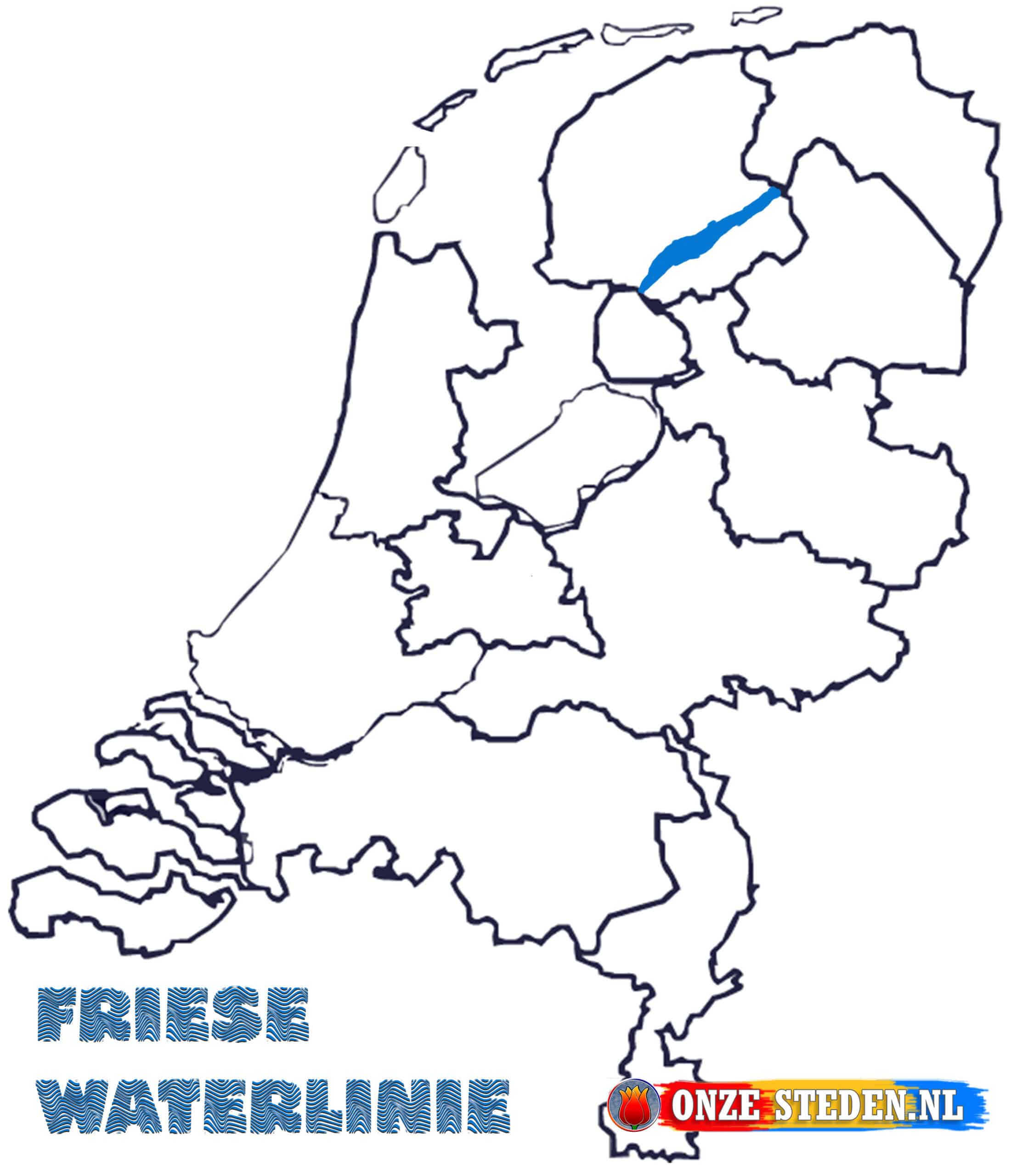 Friesische Wasserlinie auf der Karte