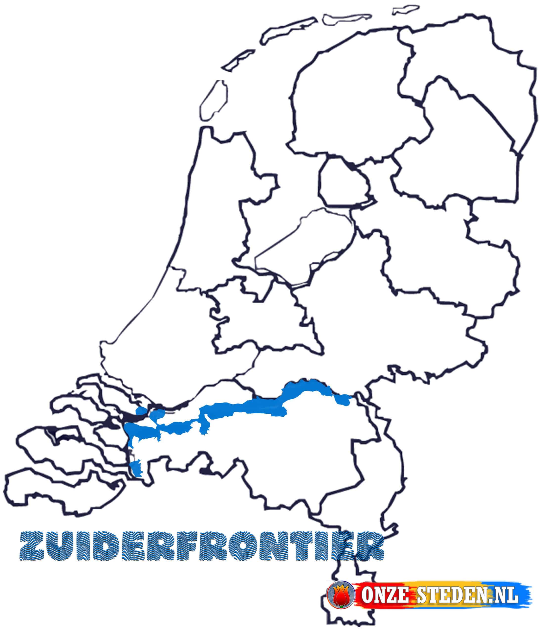 Zuiderfrontier / Zuidwaterlinie en el mapa